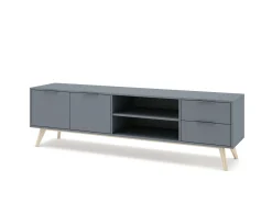 Tv-meubel Pisco 2d2L2v Khaki Groen/wit Wax - Giga Meubel