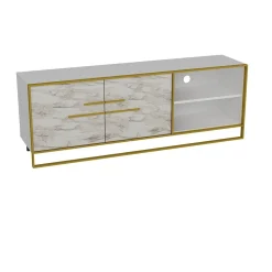 Tv-Meubel Polka Melamine Goud Wit