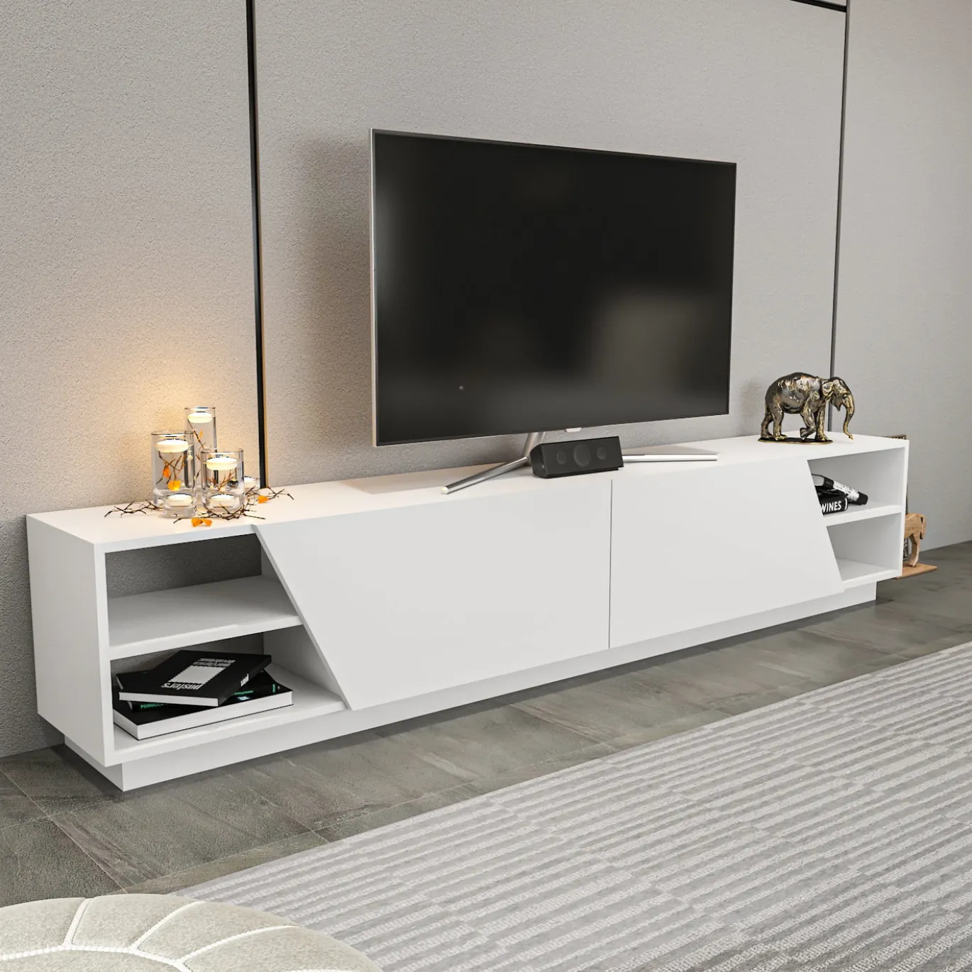 Tv-meubel Rhodes Wit 240cm