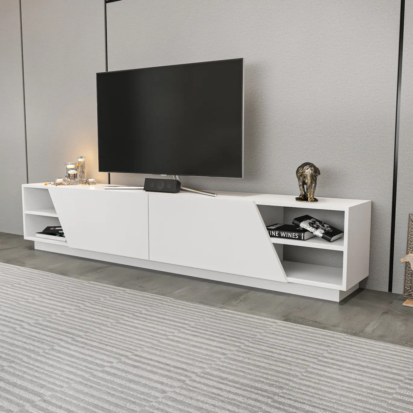 Tv-meubel Rhodes Wit 240cm
