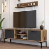 Tv-meubel Riga Antraciet met Wandplank