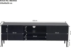 Tv-meubel Roman Zwart 150cm - Giga Meubel