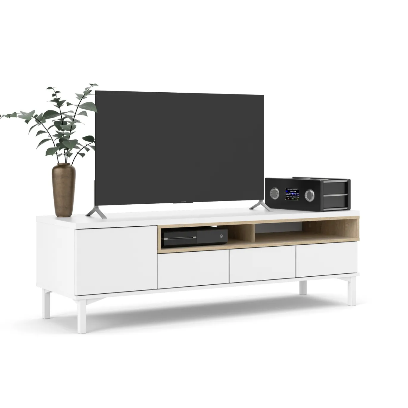 Tv-meubel Roomers Wit/Naturel - Giga Living