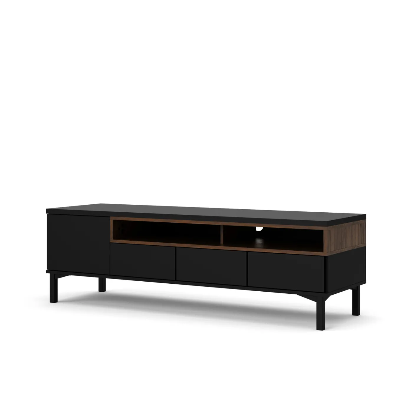 Tv-meubel Roomers Zwart Noten - Giga Living