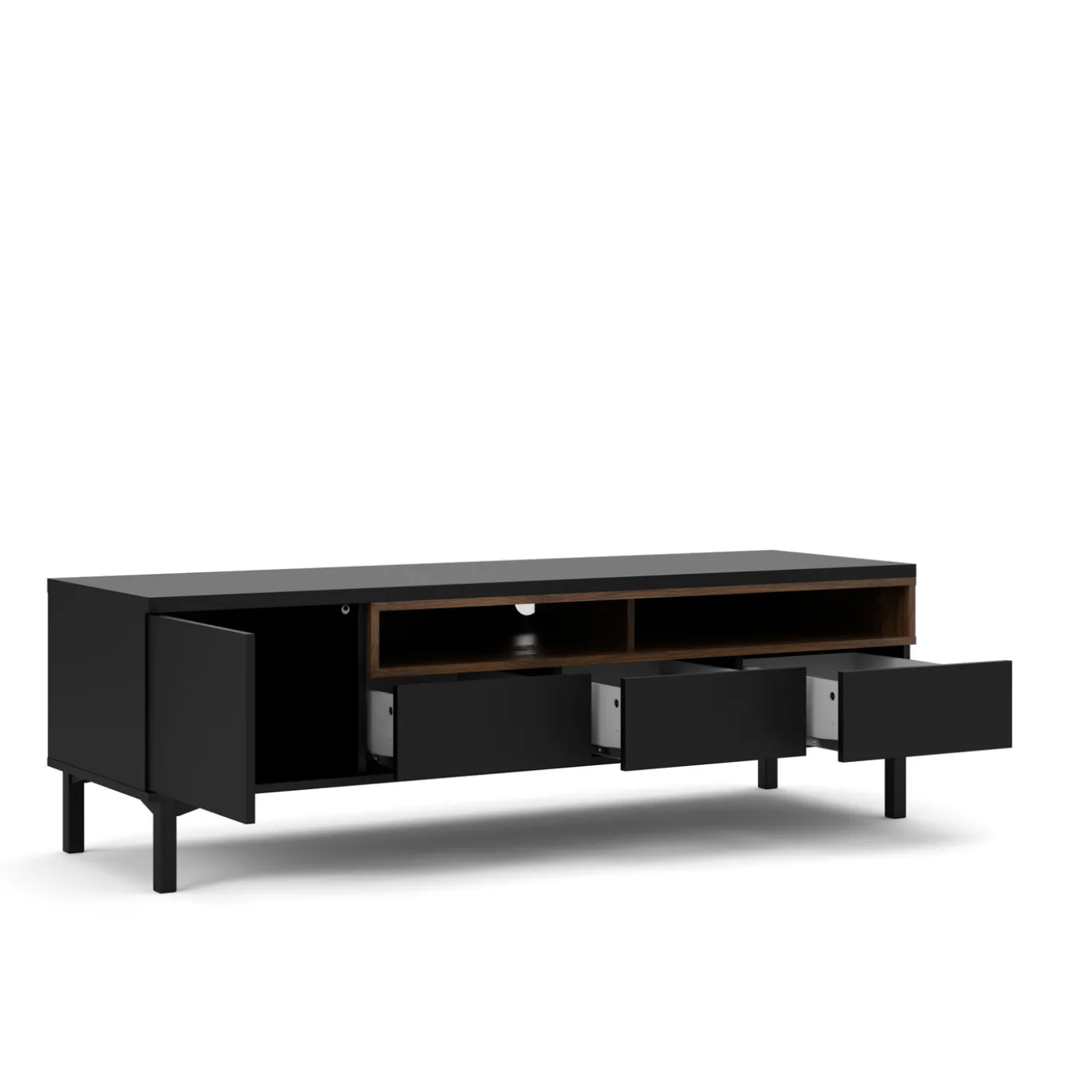 Tv-meubel Roomers Zwart Noten - Giga Living