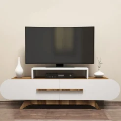 Tv-Meubel Rose Melamine Walnoot Wit