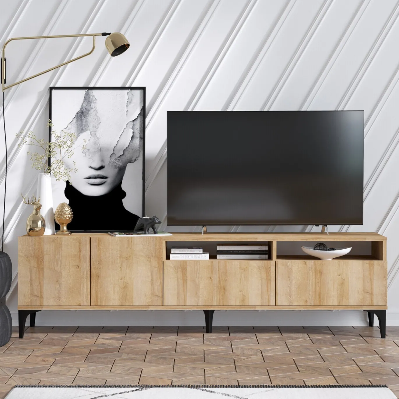 Tv-Meubel Ross Melamine Eiken