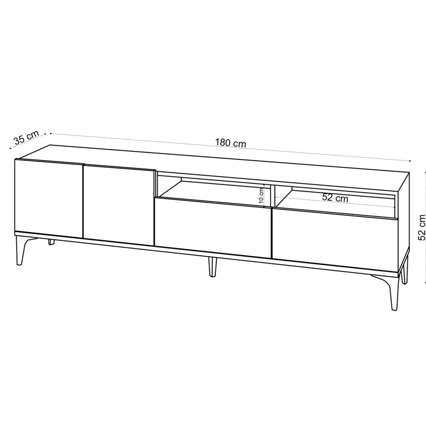 Tv-Meubel Ross Melamine Eiken