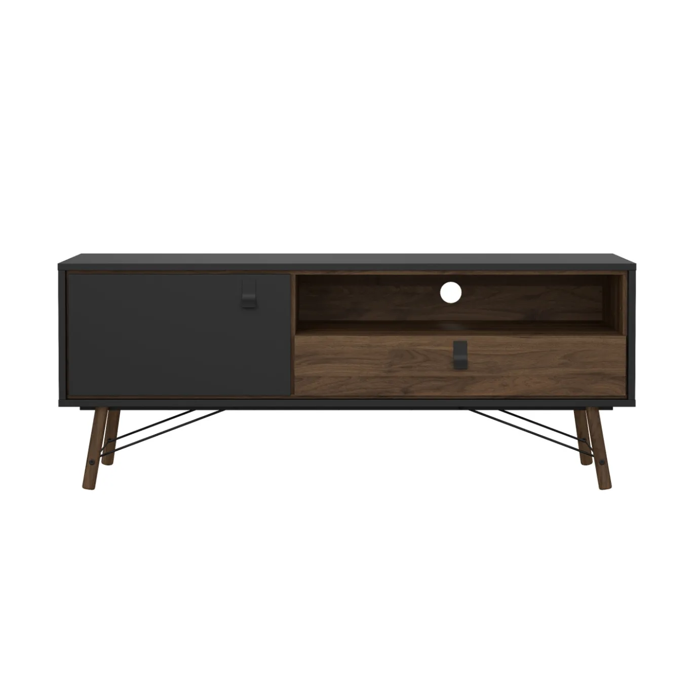 Tv-meubel Ry Noten Mat Zwart - Giga Living
