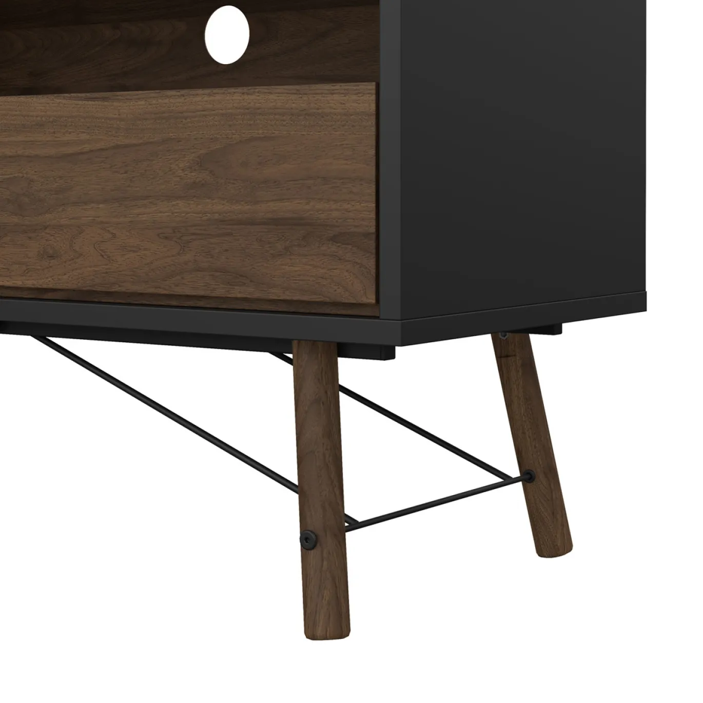 Tv-meubel Ry Noten Mat Zwart - Giga Living