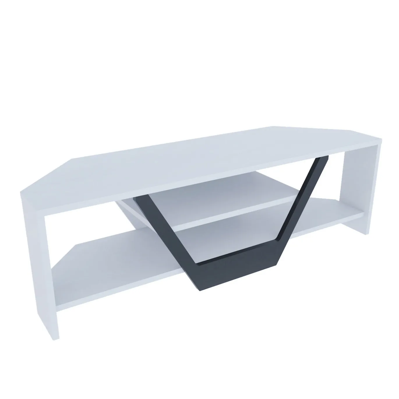Tv-meubel Sares Wit/Zwart