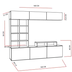 Tv-Meubel Sasa Melamine Teak Zwart