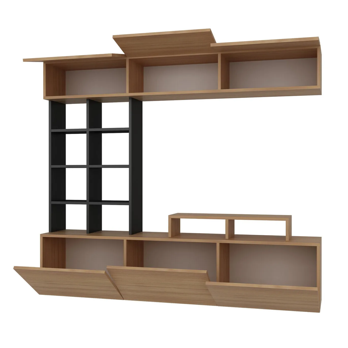 Tv-Meubel Sasa Melamine Teak Zwart