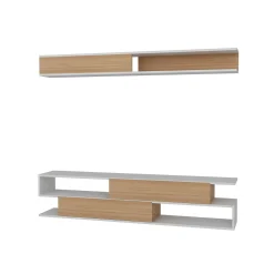 Tv-Meubel Sims Melamine Wit Teak