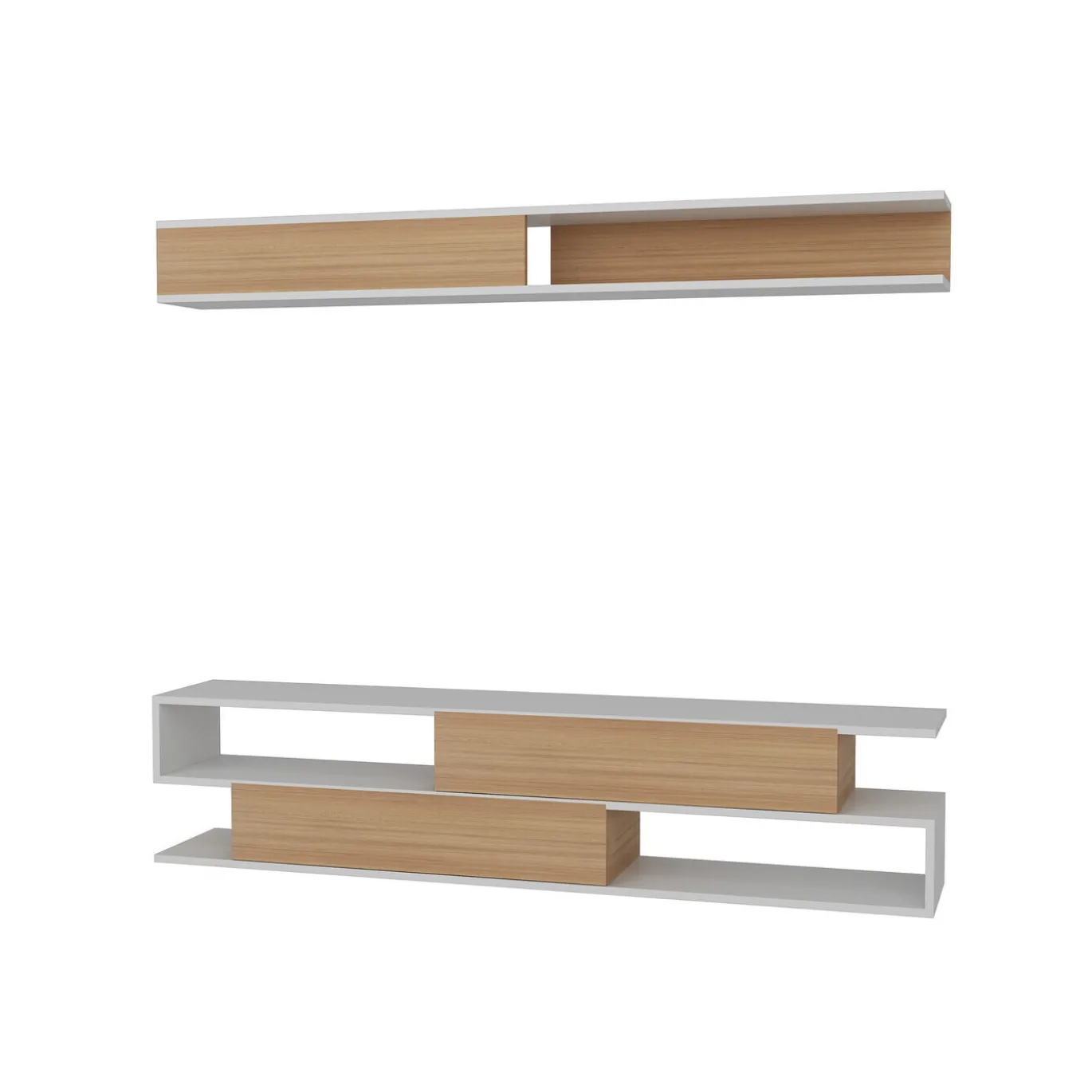 Tv-Meubel Sims Melamine Wit Teak