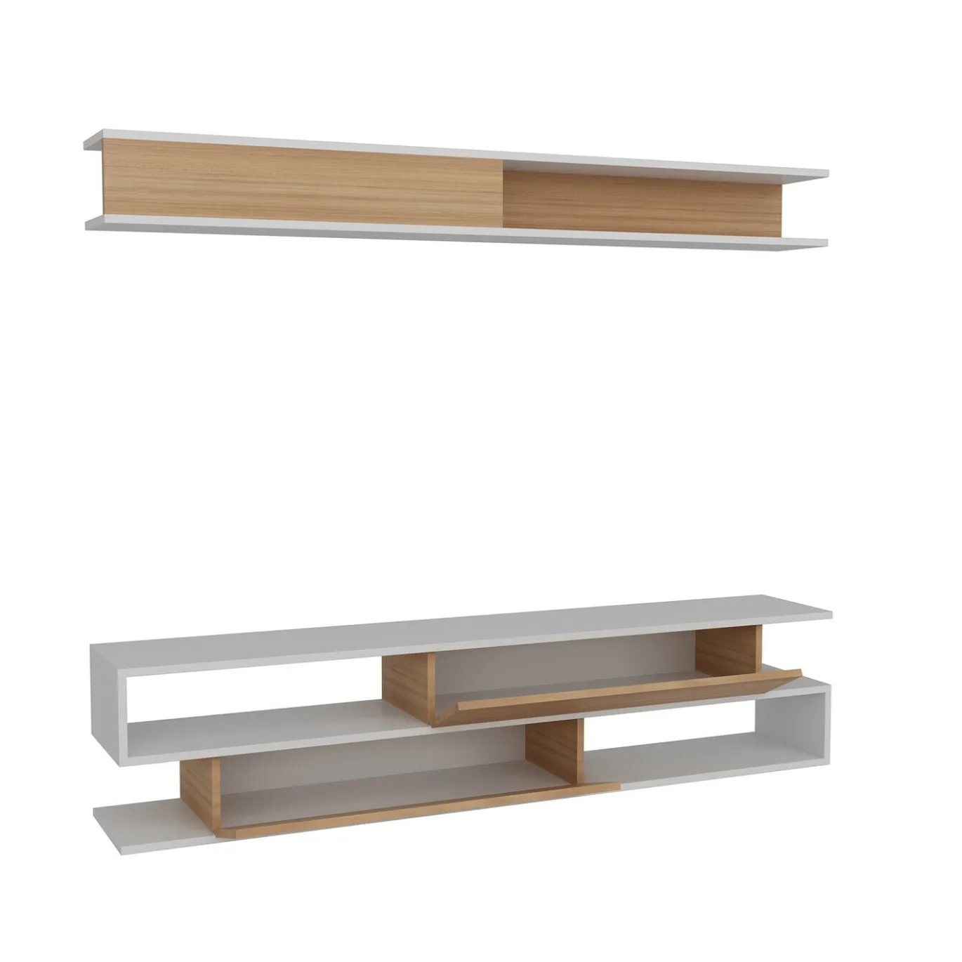 Tv-Meubel Sims Melamine Wit Teak