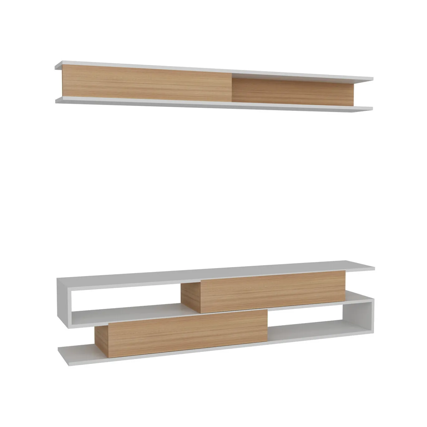 Tv-Meubel Sims Melamine Wit Teak