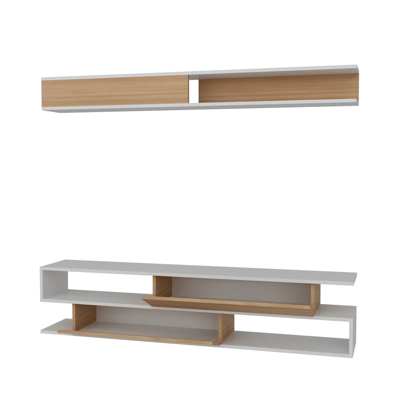 Tv-Meubel Sims Melamine Wit Teak