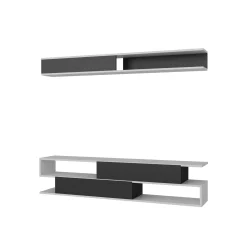 Tv-Meubel Sims Melamine Wit Zwart