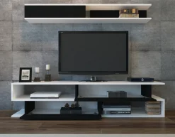 Tv-Meubel Sims Melamine Wit Zwart