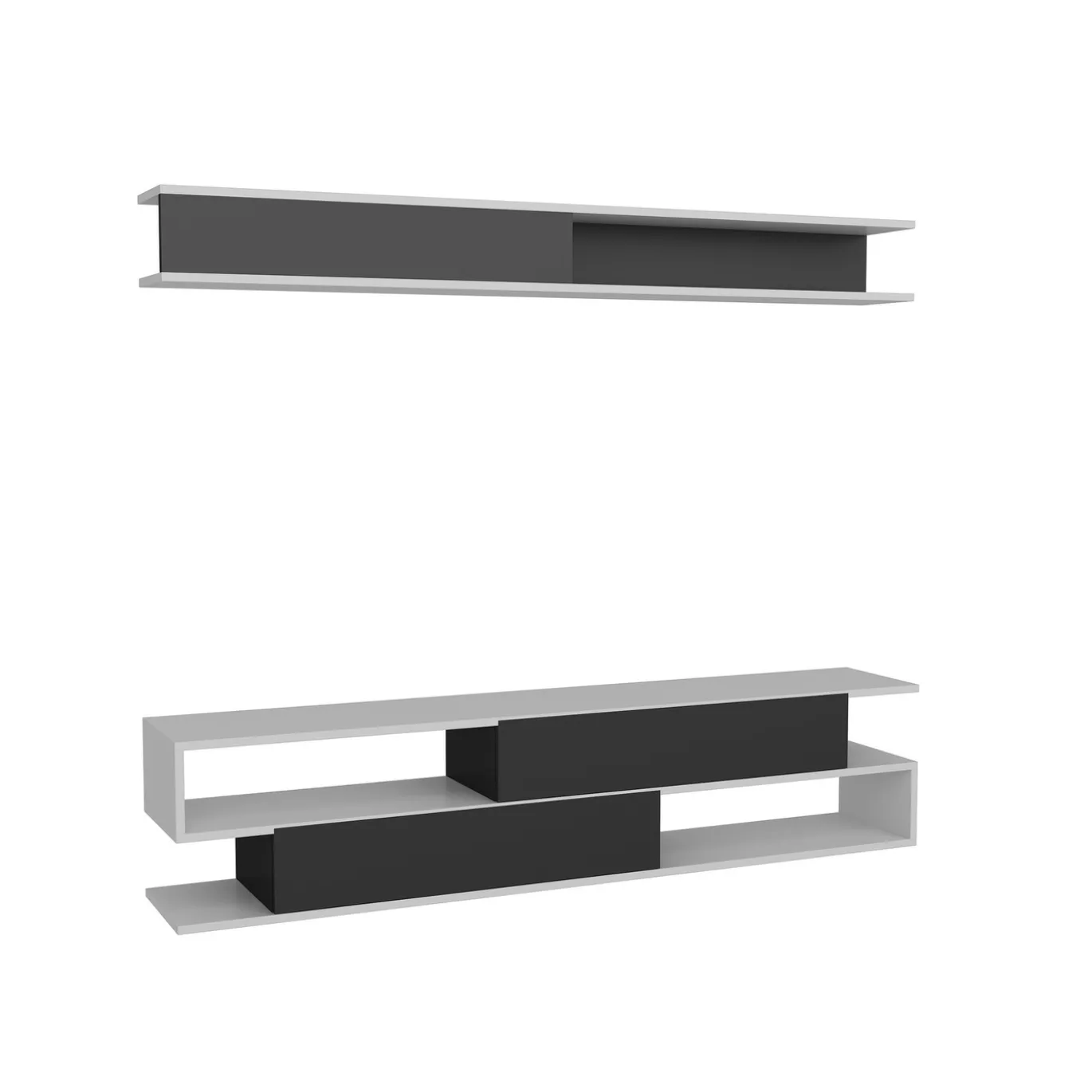Tv-Meubel Sims Melamine Wit Zwart