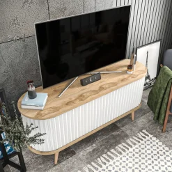 Tv-meubel Stor Wit/Naturel 140cm