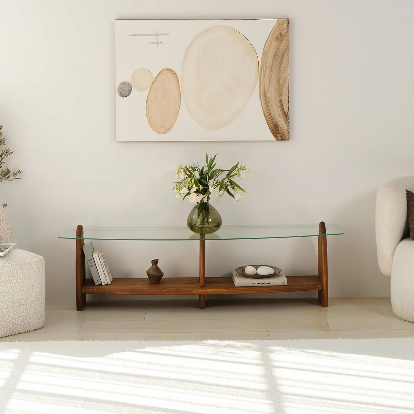 Tv-meubel Surf Glas/Bruin 160cm