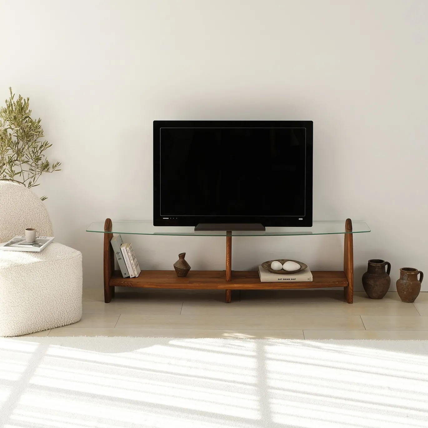 Tv-meubel Surf Glas/Bruin 160cm