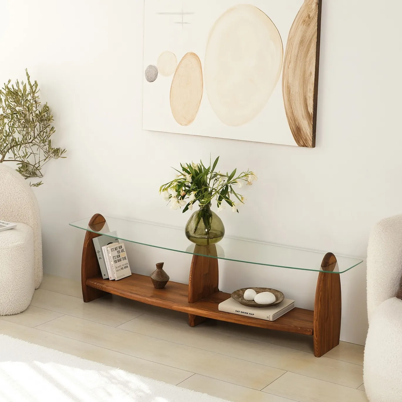 Tv-meubel Surf Glas/Bruin 160cm