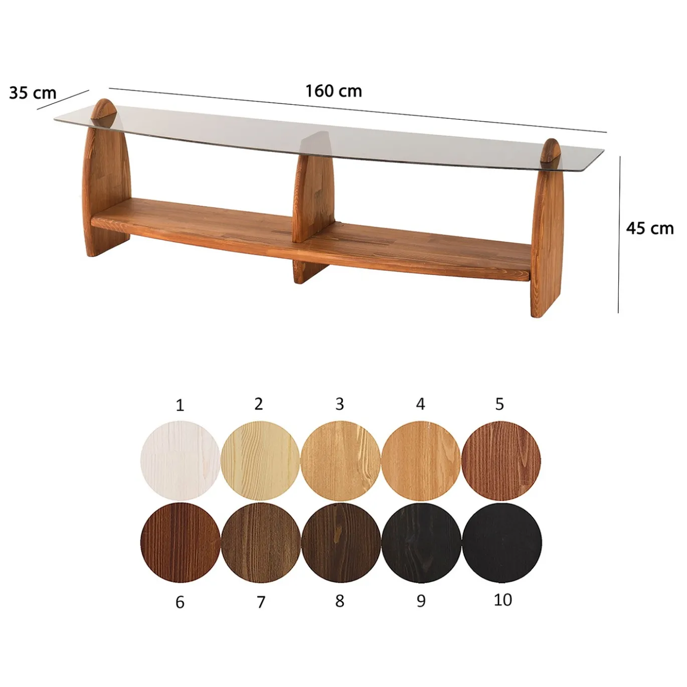 Tv-meubel Surf Smoke/Bruin 160cm
