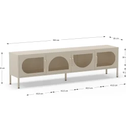 Tv-meubel Tayra 4d 180cm Crème - Giga Meubel