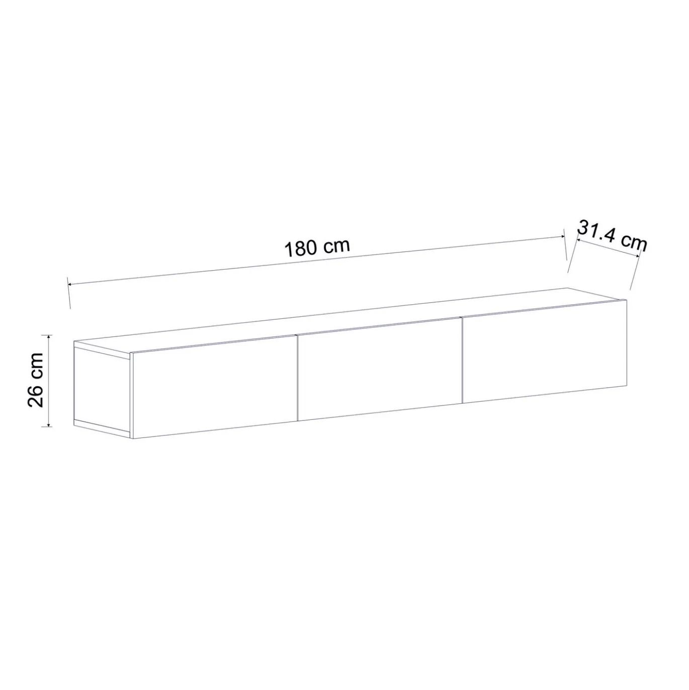 Tv-meubel Terra Zwart 180cm