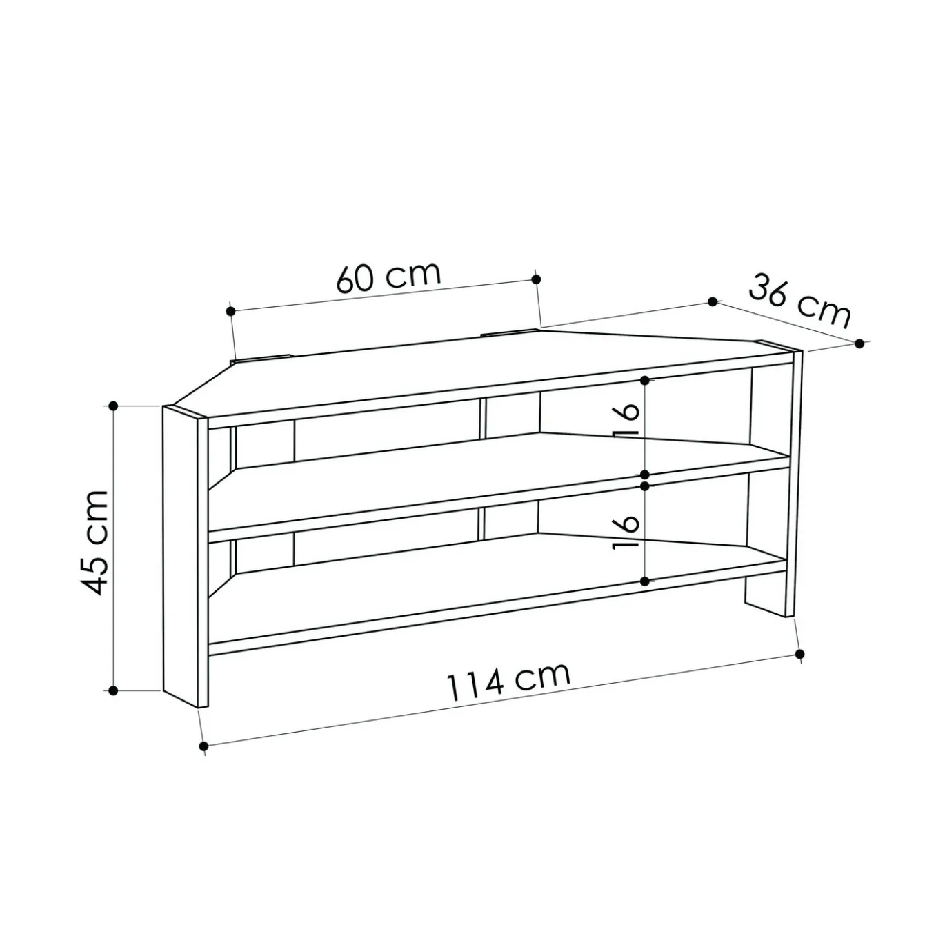 Tv-meubel Thales Corner Taupe 114cm
