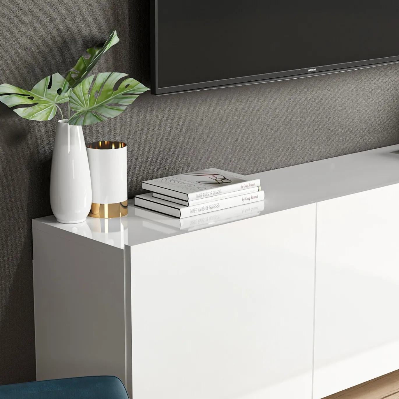Tv-Meubel Tocoa Melamine Wit