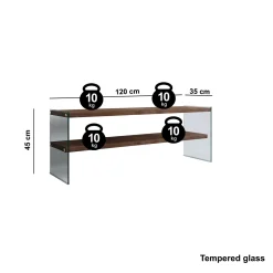 Tv-meubel Tokat Walnoot/Glas