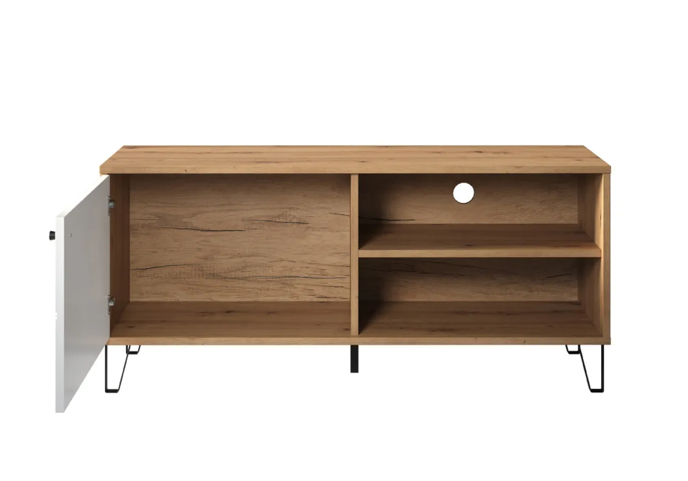 Tv-meubel Touch Melamine Naturel/Wit 123cm