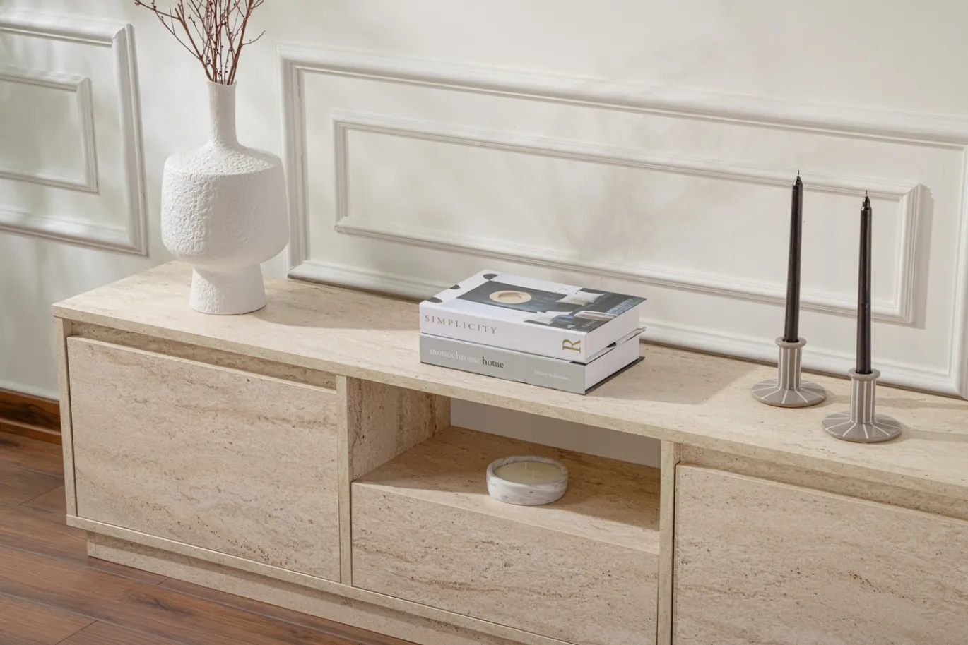 Tv-meubel Vanguard Travertinlook 160cm