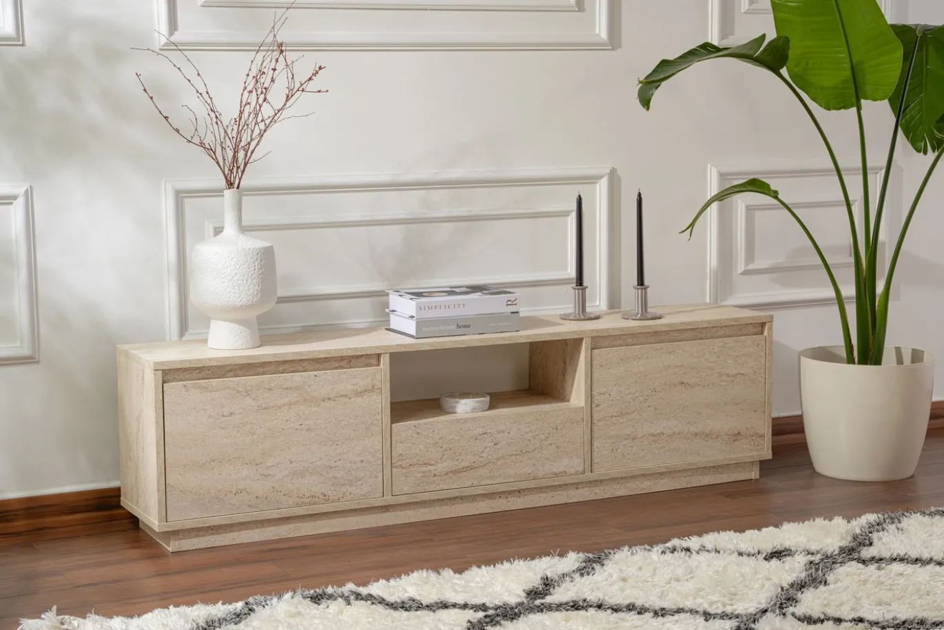 Tv-meubel Vanguard Travertinlook 160cm