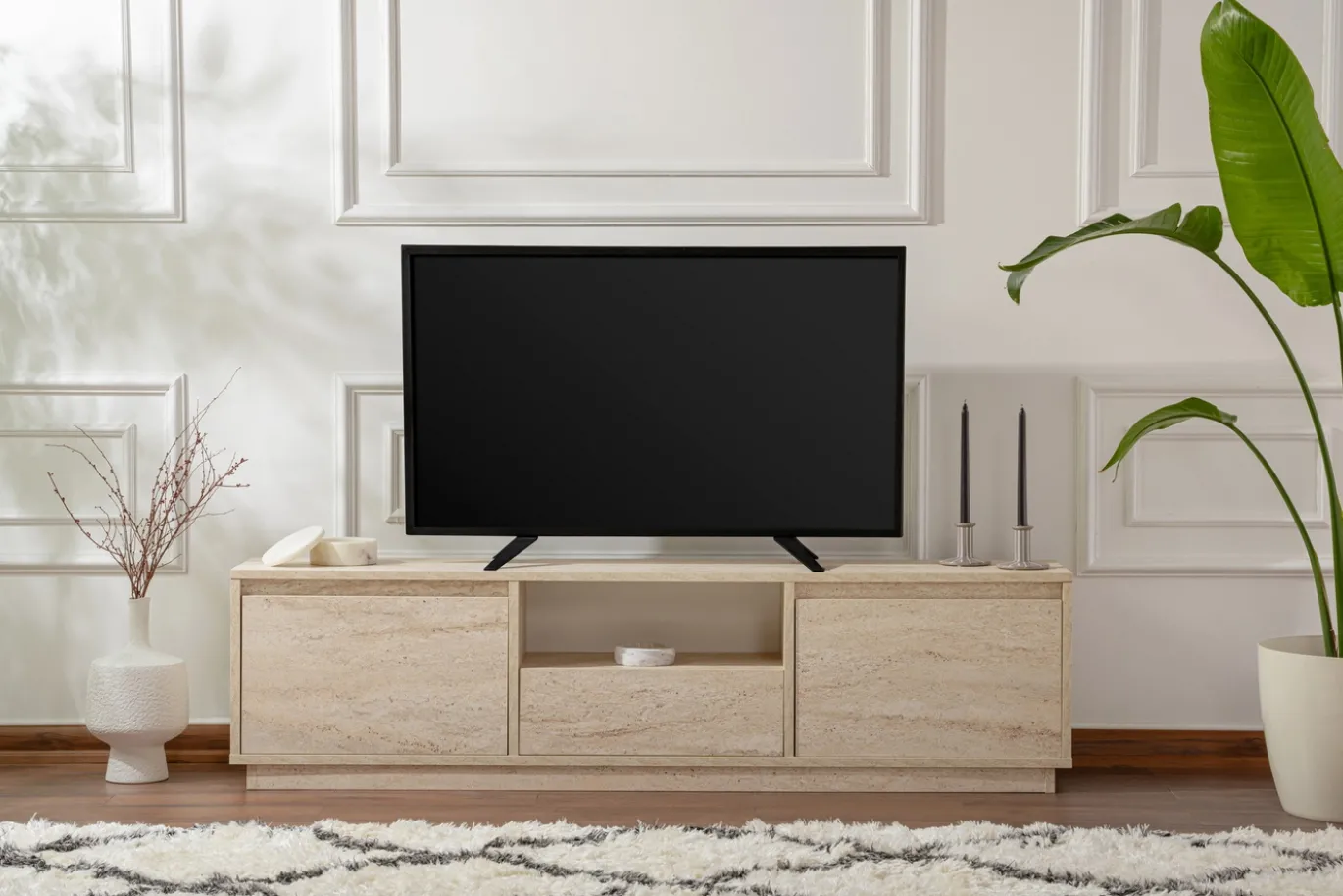 Tv-meubel Vanguard Travertinlook 160cm
