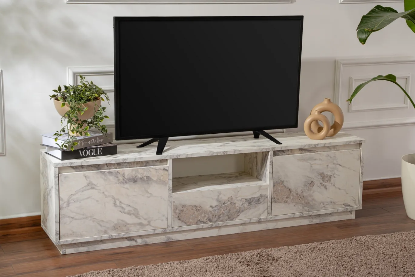 Tv-meubel Vanguard Wit Marmerlook 160cm