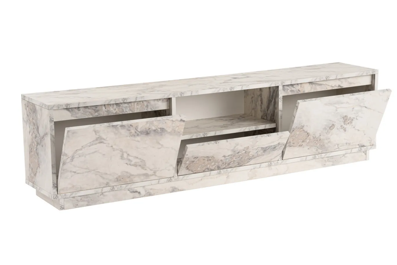 Tv-meubel Vanguard Wit Marmerlook 160cm