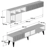 Tv-Meubel & Wandplank Milan Melamine Walnoot Zwart