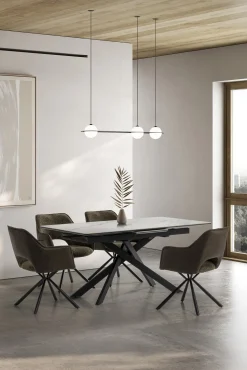 Uitschuifbare Eettafel Belma 160/200 Wit Matt Keramiek - Giga Meubel
