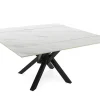 Uitschuifbare Tafel Arlene 90/150 Wit Zwart met Metaal - Giga Meubel