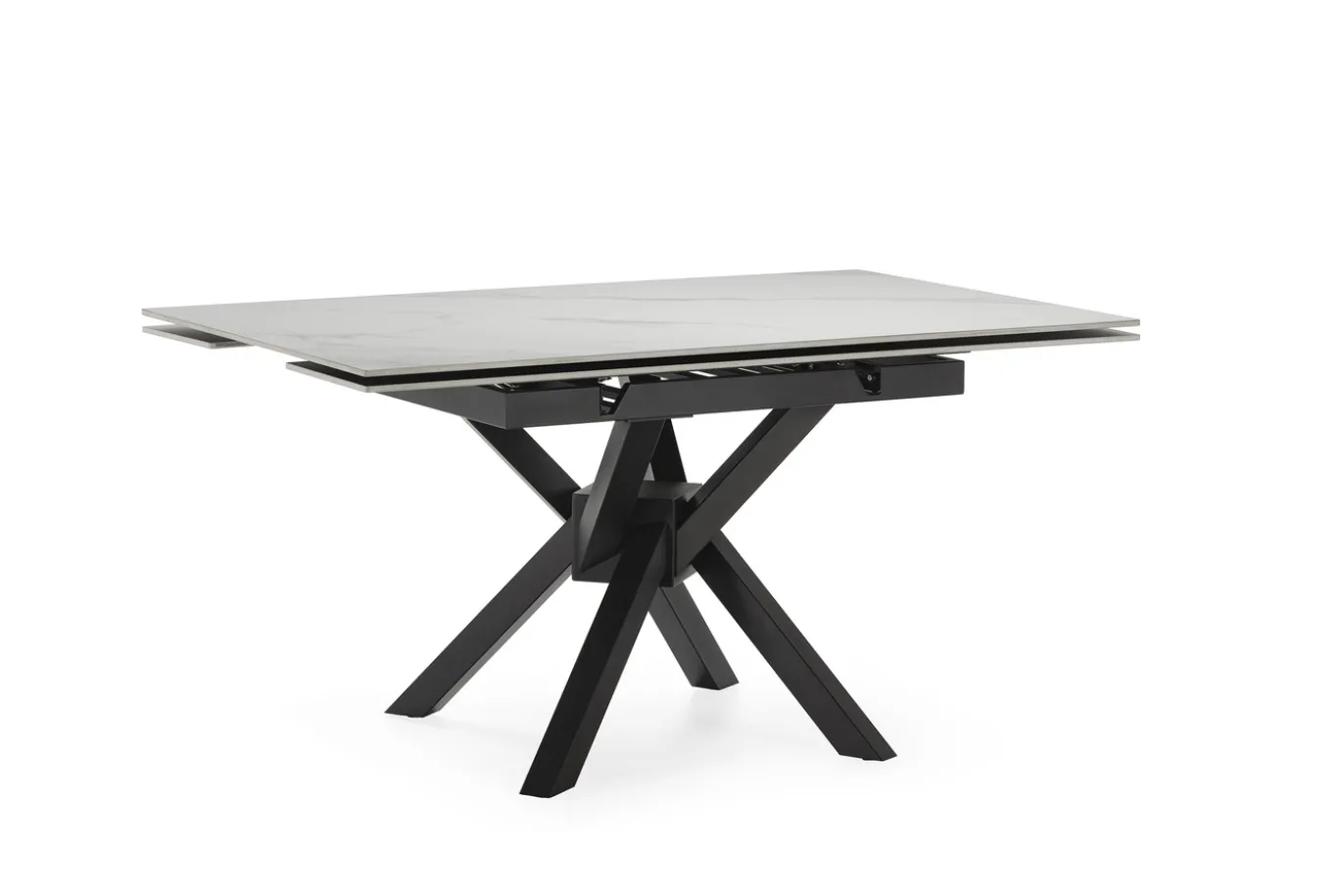 Uitschuifbare Tafel Arlene 90/150 Wit Zwart met Metaal - Giga Meubel