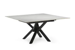 Uitschuifbare Tafel Arlene 90/150 Wit Zwart met Metaal - Giga Meubel