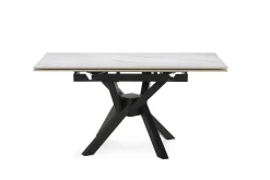 Uitschuifbare Tafel Arlene 90/150 Wit Zwart met Metaal - Giga Meubel