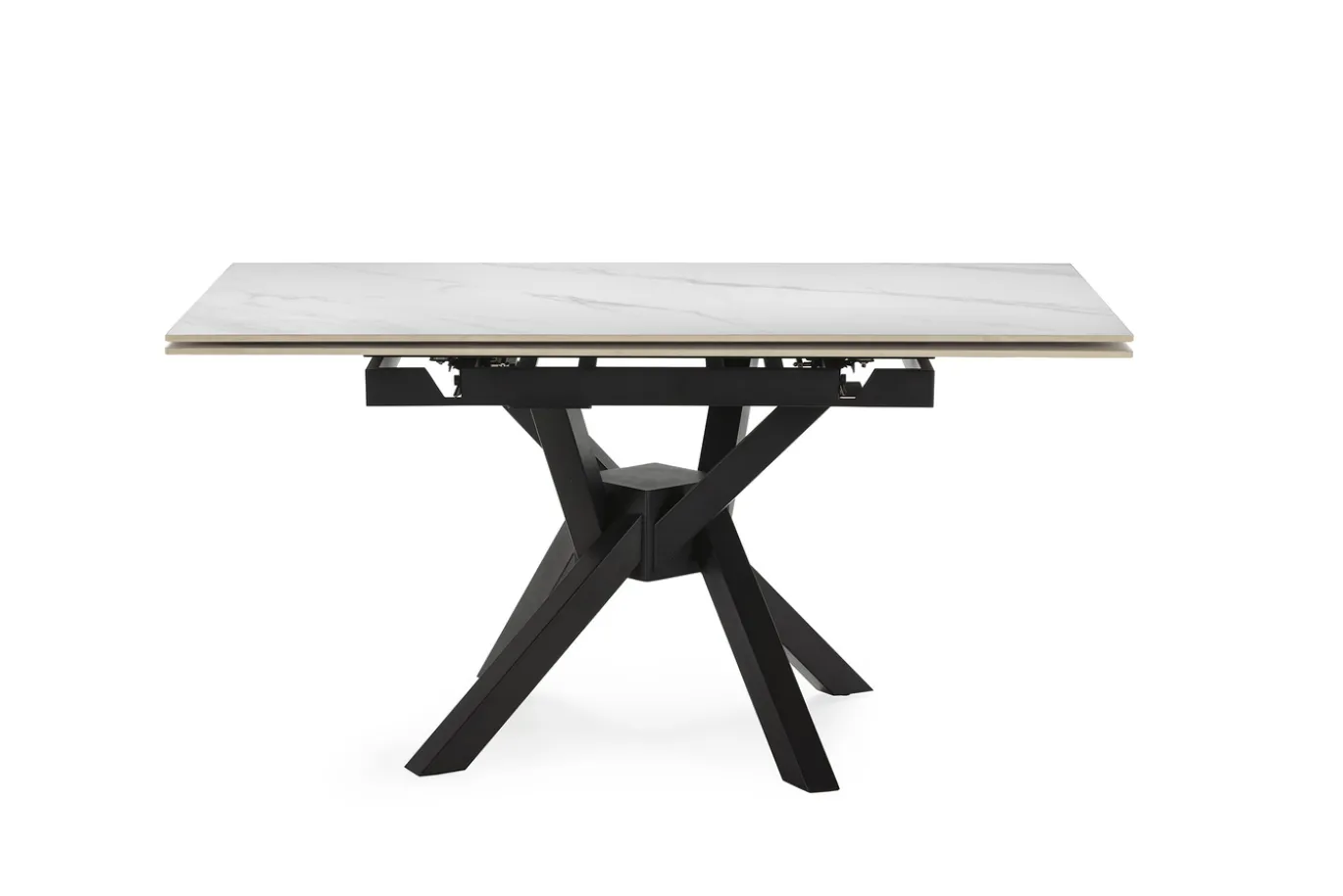 Uitschuifbare Tafel Arlene 90/150 Wit Zwart met Metaal - Giga Meubel