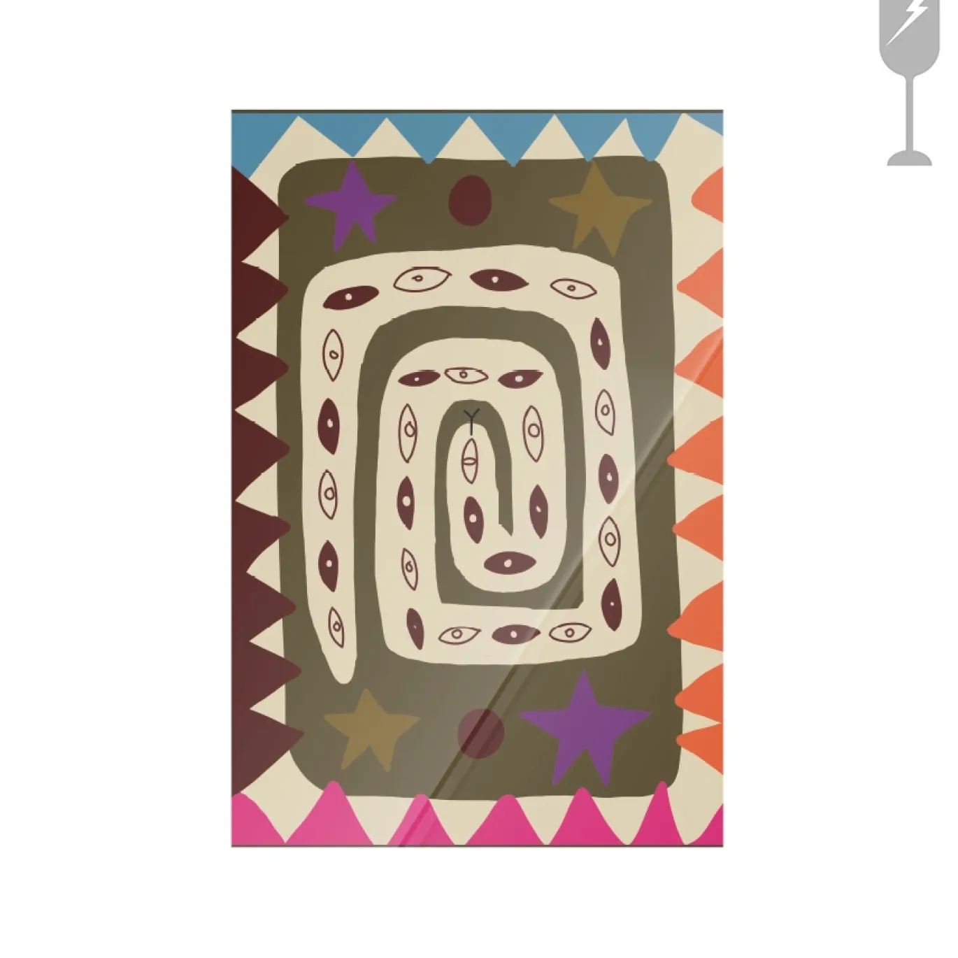 Urban Cotton Glasschilderij Snake Eye 40x60cm