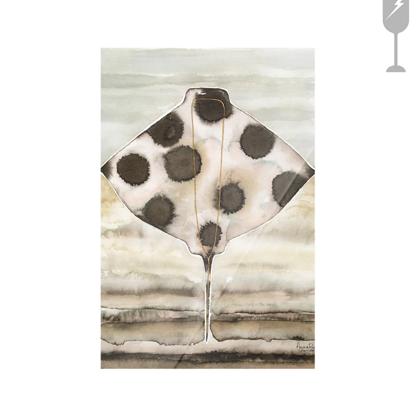 Urban Cotton Glasschilderij Eagle Ray 40x60cm